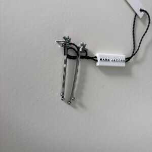 Marc Jacobs Green Crystal Palm Tree Bobby Pins, NWT